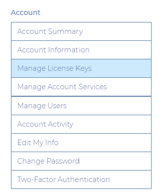 Maxmind Manage License Keys