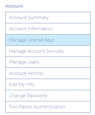 Manage License Keys