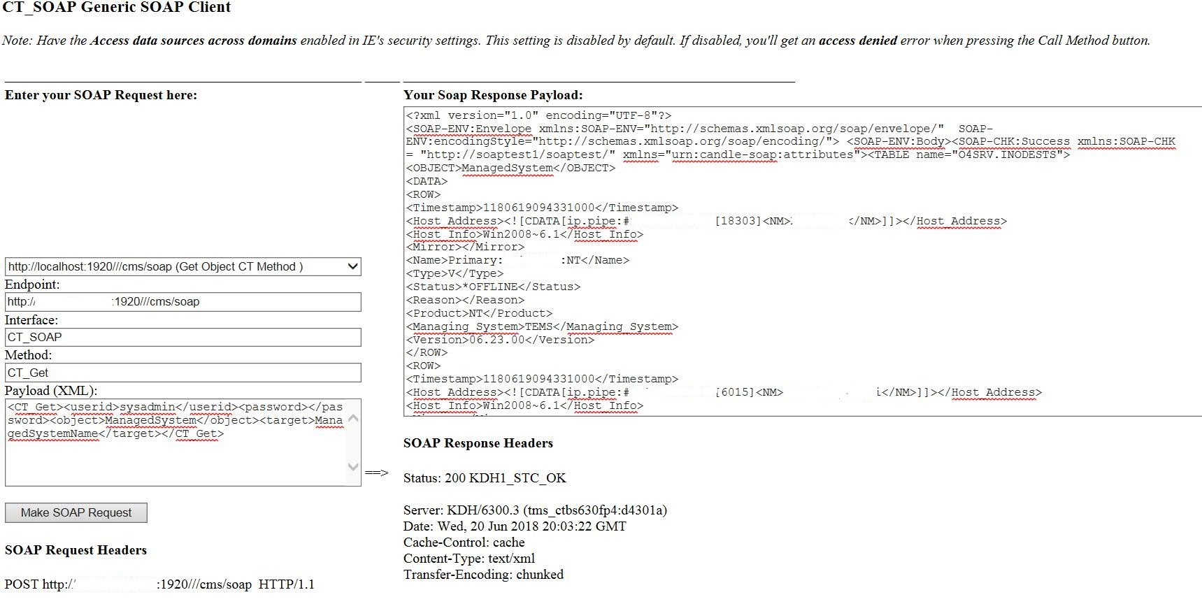 Building custom agent to run SOAP queries on TEMS