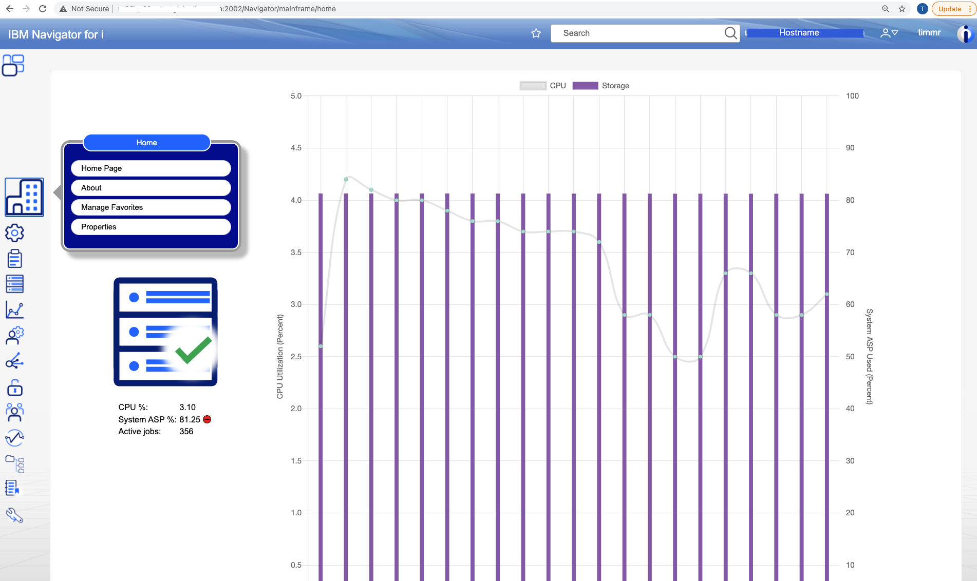 IBM Navigator for i Main Home Page