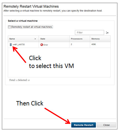 Select the VM