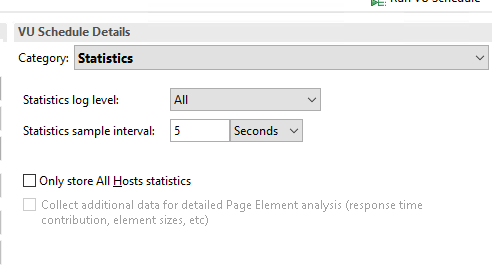 VU Schedule Details - Statistics