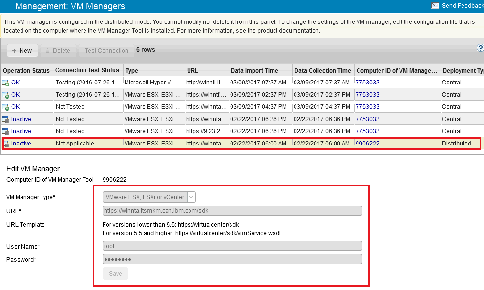 Management VM Managers