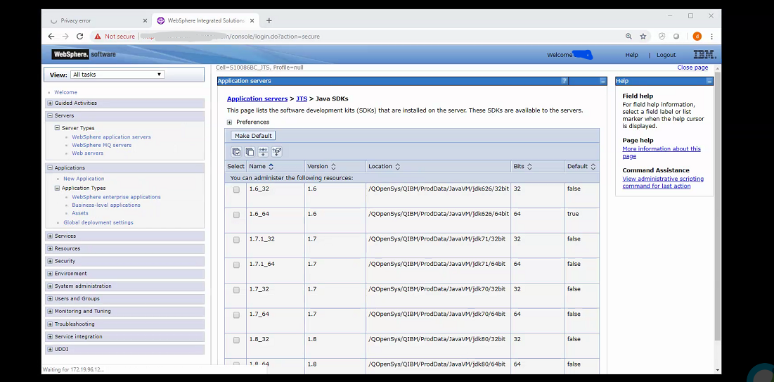 WAS on IBM i JVM location