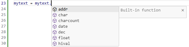 Built-in functions support
