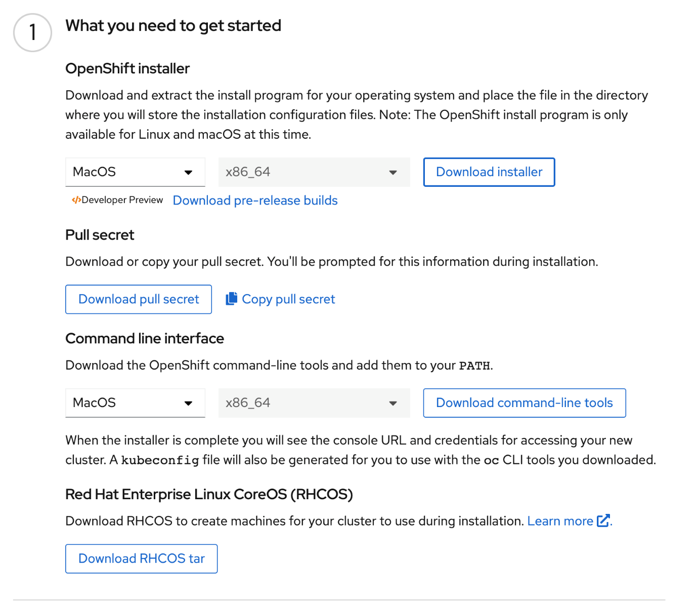 Red Hat OpenShift installer