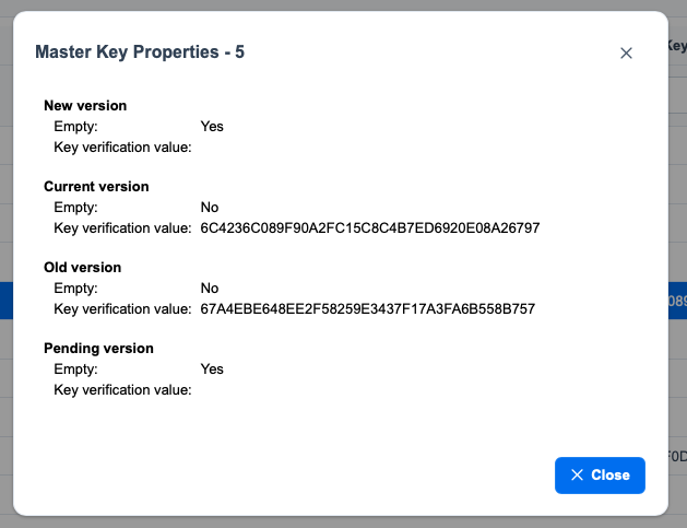 current and old version of master key 5