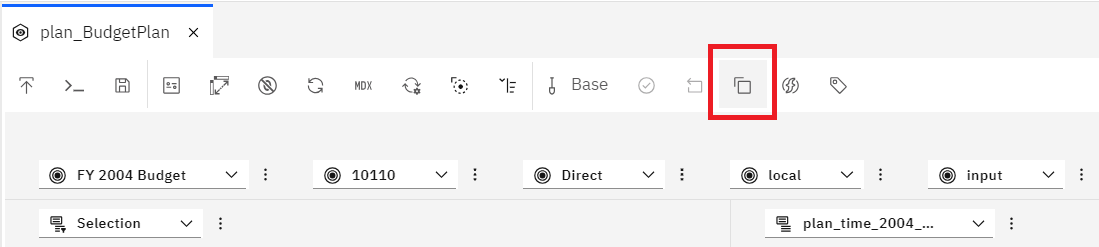 Duplicate button on the cube viewer toolbar