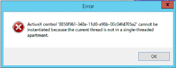 error surging activex control please verify