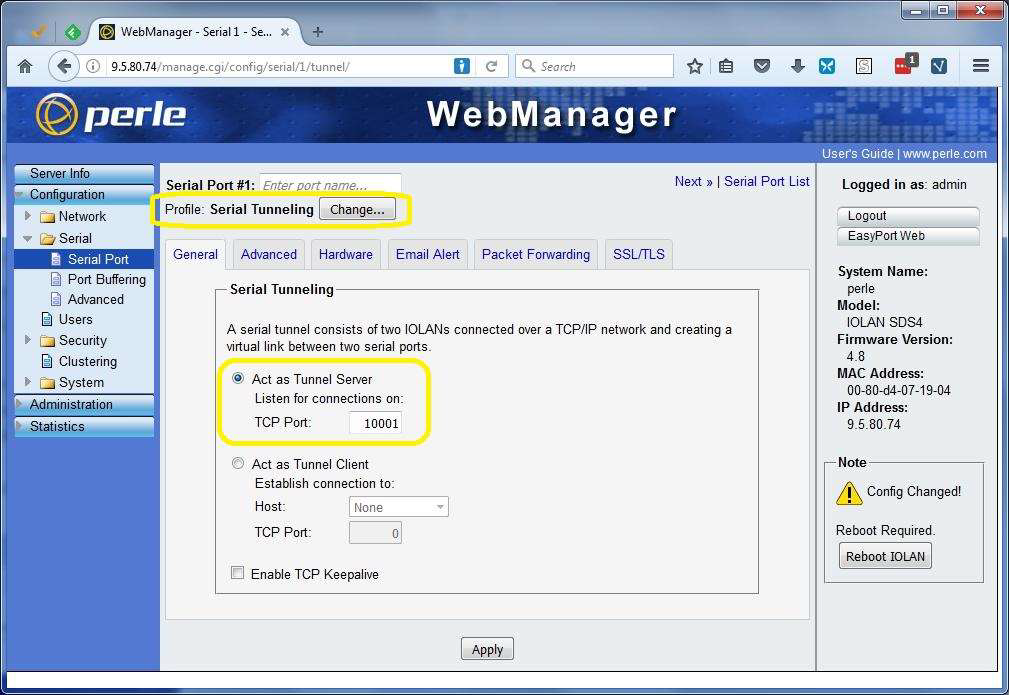 Perle WebManager
