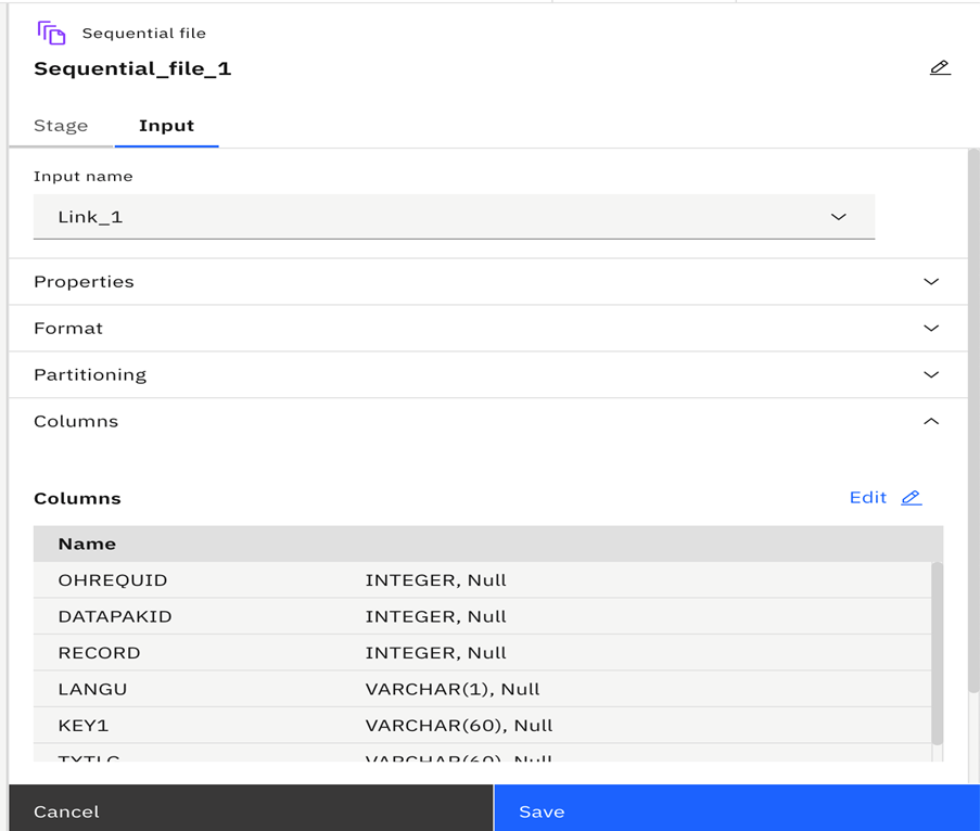 Input metadata
