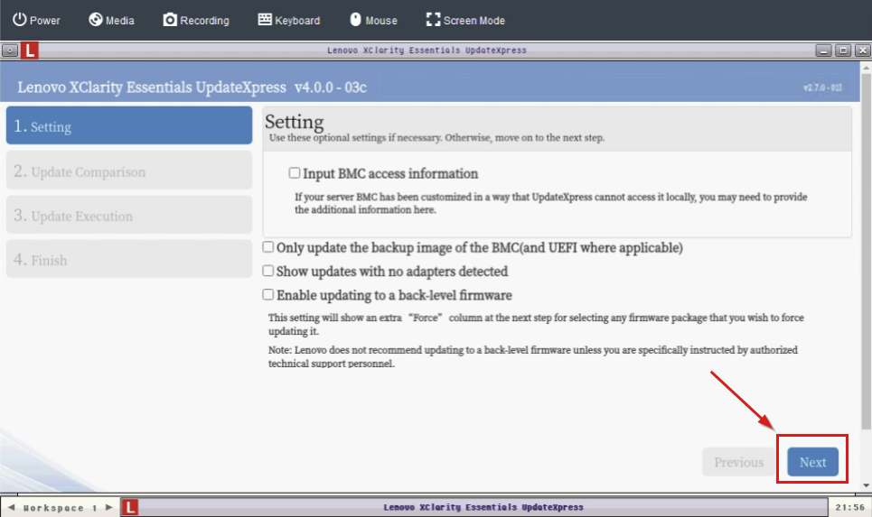 Update Settings