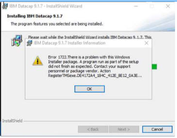 Ibm Datacap 9 1 7 0 Fails To Install And Throws An Error 1722