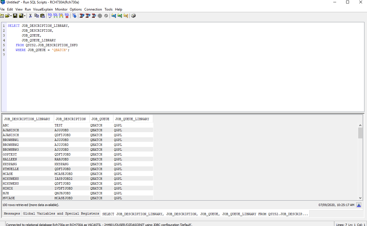 Finding Job Description Attributes on the System