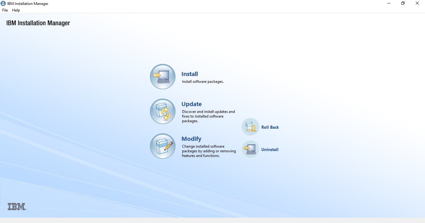 Screenshot 8: Installation Manager startup screen
