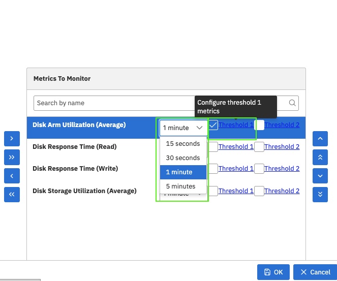 Set collection interval and thresholds