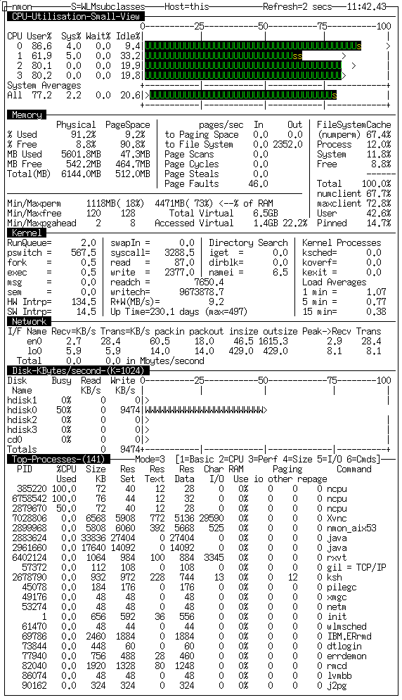 nmon version 11b from many years ago