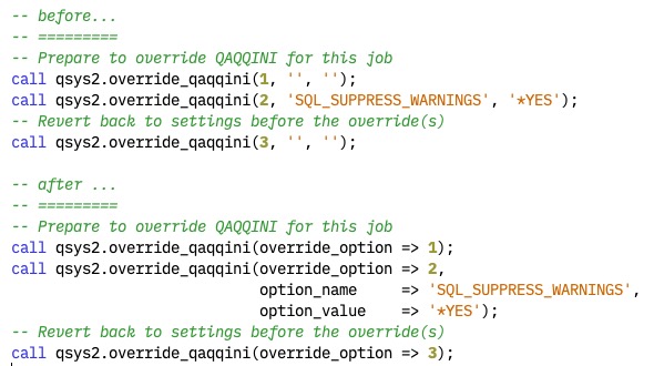 override QAQQINI and default parameter