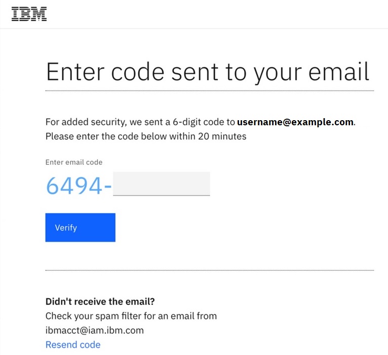 Security code request for IBM Storage Insights