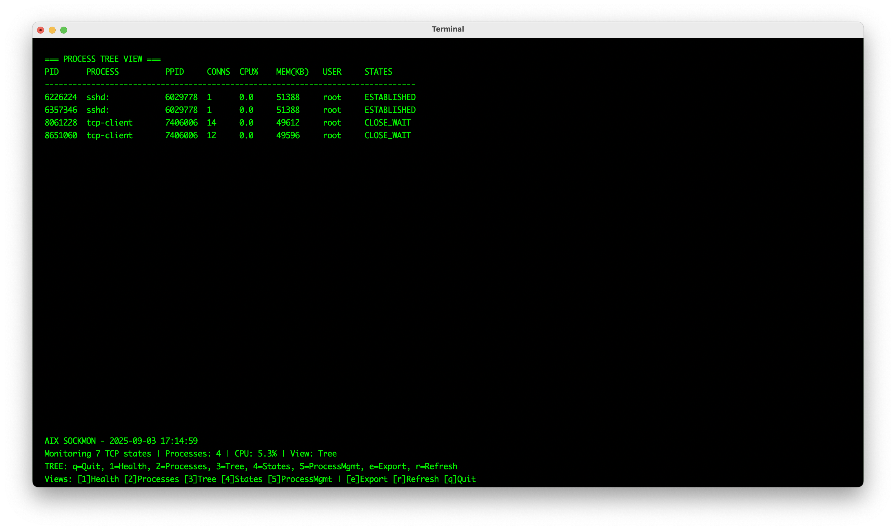 IBM AIX: TCP Connection Monitoring and Analysis Using sockmon