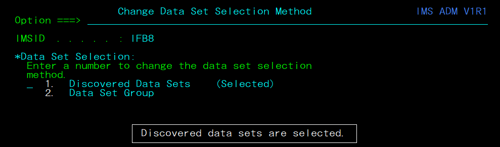 Reference 2-3. Change Data Set Selection Method panel
