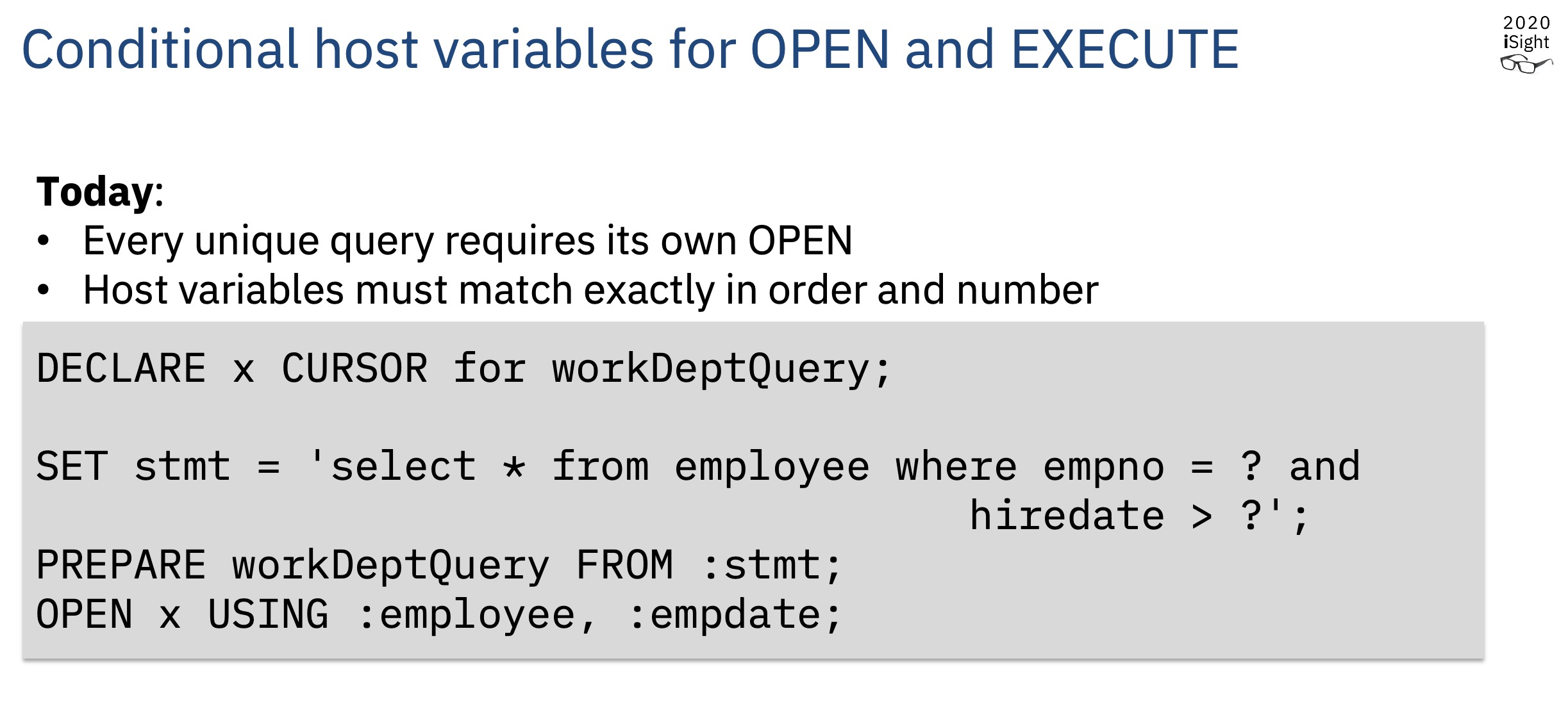 using subset on open or execute