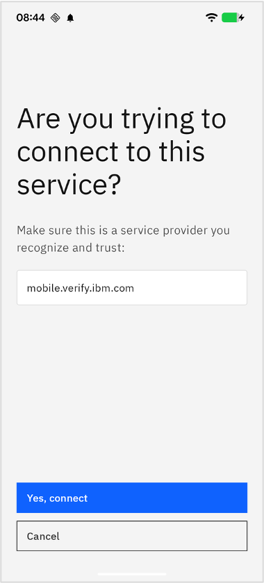 Account details confirmation on Android