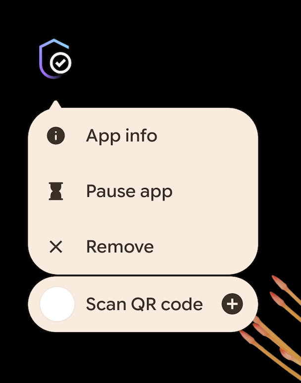 QR code scanner shortcut on Android