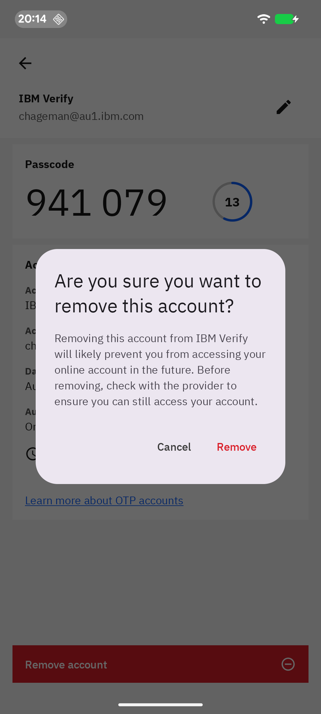 Remove account on Android