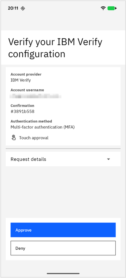 Transaction approval screen on Android