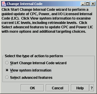Select View system information, and click OK.
