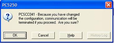 This print screen shows the dialog box for message PCSCC041.