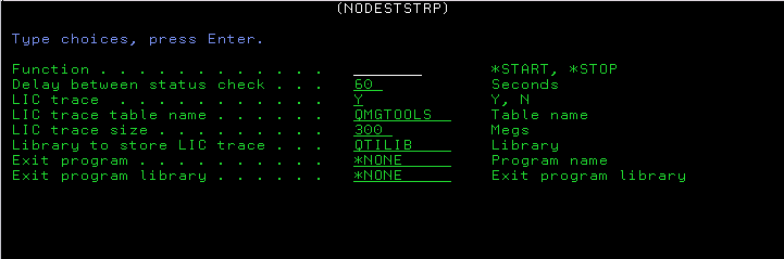 Screen shot of NODESTSTRP command