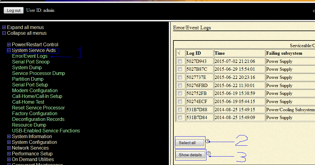Showing the system's log in interface