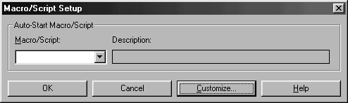 This print screen shows an example of the Macro/Script Setup dialog box.