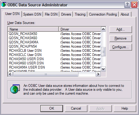 ODBC data source Administrator